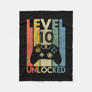 Level 10 freigeschaltetes Shirt Lustiger Videospie Fleecedecke
