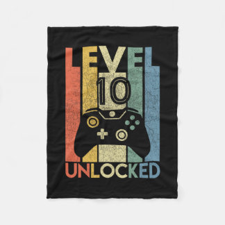 Level 10 freigeschaltetes Shirt Lustiger Videospie Fleecedecke