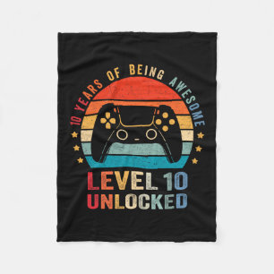 Level 10 freigeschaltetes Shirt Lustiger Videospie Fleecedecke