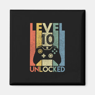 Level 10 freigeschaltetes Shirt Lustiger Videospie Magnet