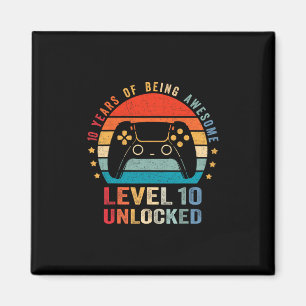 Level 10 freigeschaltetes Shirt Lustiger Videospie Magnet