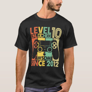 Level 10 freigeschaltetes Video-Gamer 10-Jahre-alt T-Shirt