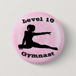 Level 10 Gymnast - Gymnastikschaltfläche für Mädch Button