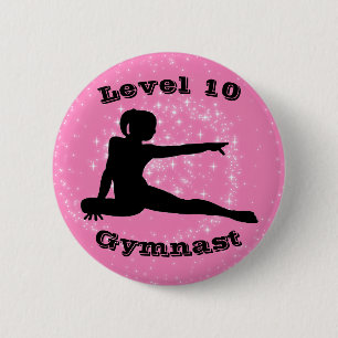 Level 10 Gymnast - Gymnastikschaltfläche für Mädch Button