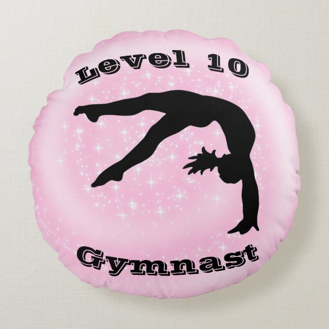 Level 10 Gymnast Rundes Kissen (Vorderseite)