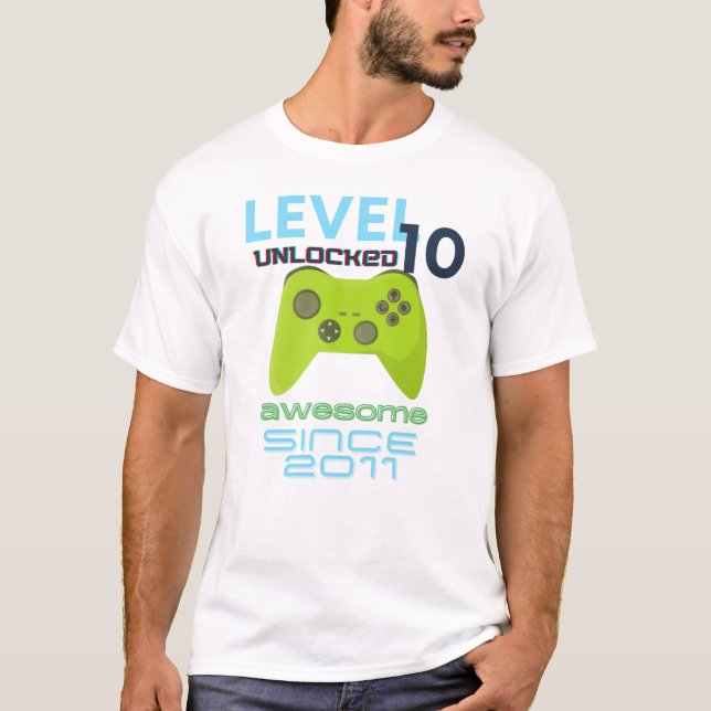 Level 10 Unlock Phantastisch 2011 Video Gamer T-Shirt (Vorderseite)