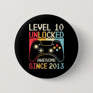 Level 10 Unlock Video Game 10. Geburtstag Gamer B Button