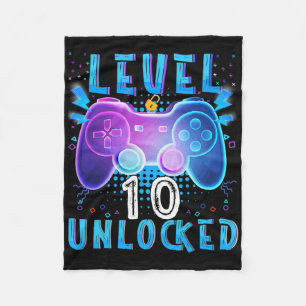 Level 10 Unlock Video Game 10. Geburtstag Gamer B Fleecedecke
