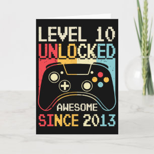 Level 10 Unlock Video Game 10. Geburtstag Gamer B Karte