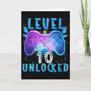 Level 10 Unlock Video Game 10. Geburtstag Gamer B Karte