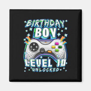 Level 10 Unlock Video Game 10. Geburtstag Gamer B Magnet