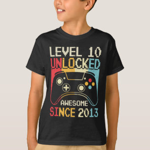 Level 10 Unlock Video Game 10. Geburtstag Gamer B T-Shirt
