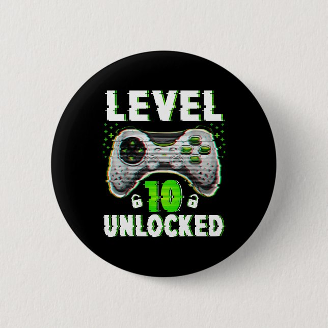Level 10 Unlock Video Game 10 Jahre alter Junge 10 Button (Vorderseite)