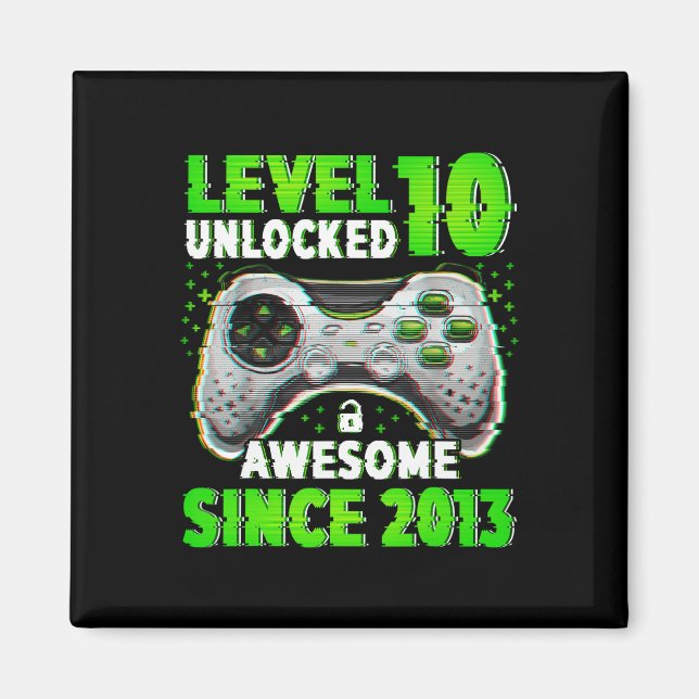 Level 10 Unlock Video Game 10 Jahre alter Junge 10 Magnet (Vorne)