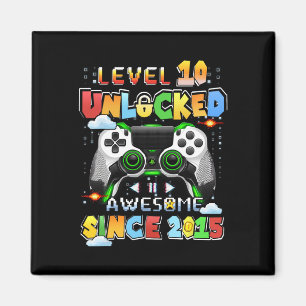 Level 10 Unlock Video Gamer 10 Jahre alt 10 Birt Magnet