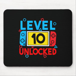 Level 10 Unlocks 10. Geburtstag Videospiel B Mousepad