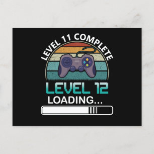 Level 11 abgeschlossen Level 12   Geburtstagsvideo Postkarte