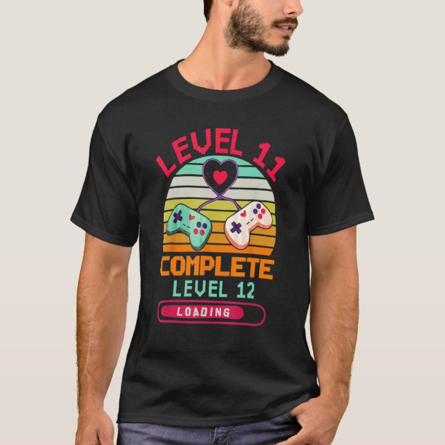 Level 11 Complete Video Games  11th Wedding Annive T-Shirt (Vorderseite)