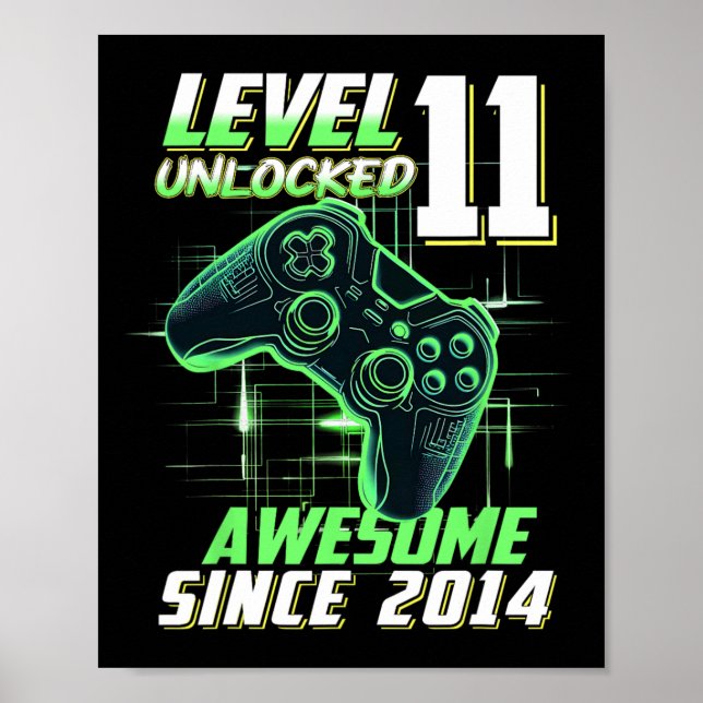 Level 11 freigeschaltet Großartig Seit 2014 11. Ge Poster (Vorne)