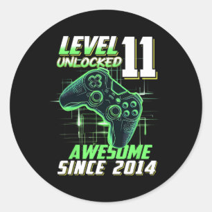 Level 11 freigeschaltet Großartig Seit dem 11. Geb Runder Aufkleber