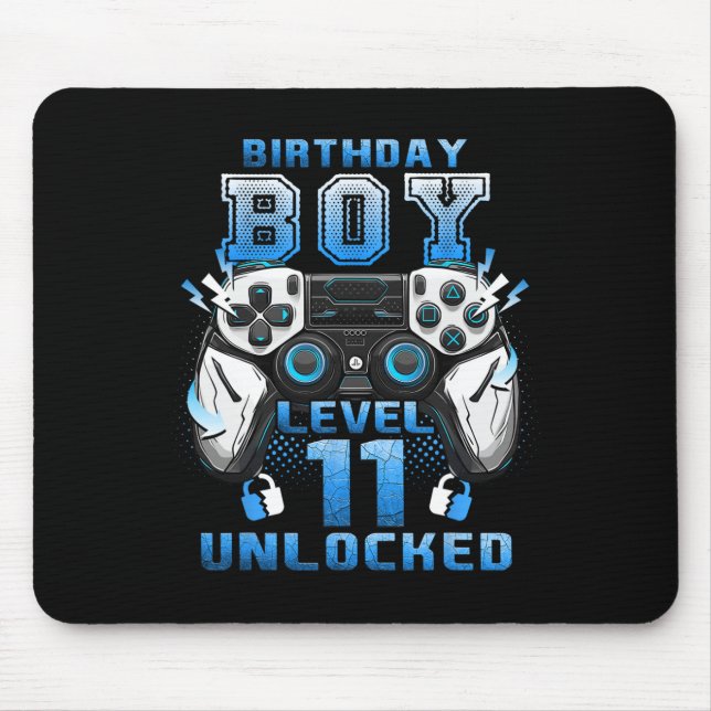 Level 11 freigeschaltet Videospieler 11. Geburtsta Mousepad (Vorne)