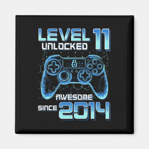 Level 11 freigeschaltet Videospielparty 11. Geburt Magnet