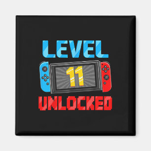 Level 11 freigeschaltetes Gamer 11. Geburtstagsges Magnet
