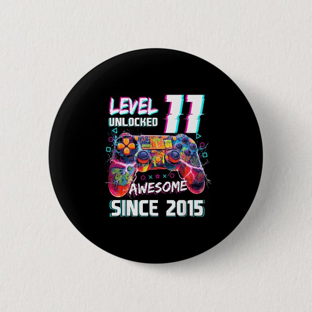 Level 11 freigeschaltetes Videospieler-Design Button (Vorderseite)