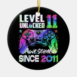 Level 11 Unlocked Awesome 2011 Video Game 11th Keramik Ornament