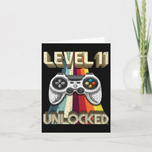 Level 11 Unlocked Retro Video Game 11th Birthday G Karte