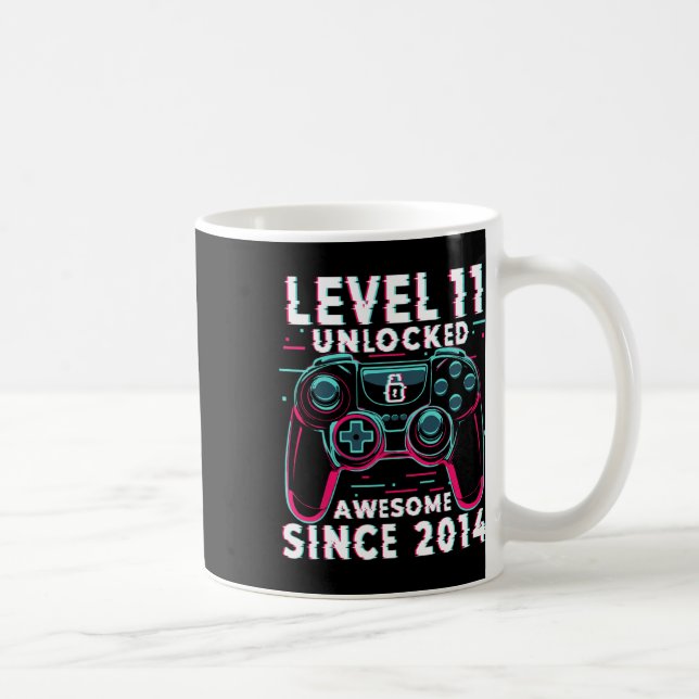 Level 11 Unlocked Video Game 11th Birthday Gamer B Kaffeetasse (Rechts)