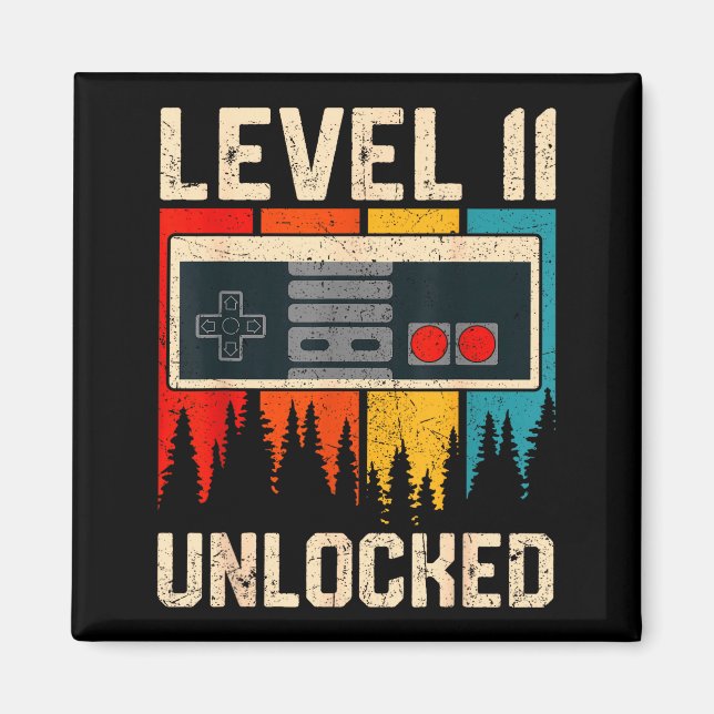 Level 11 Unlocked Video Game Controller Birthday M Magnet (Vorne)