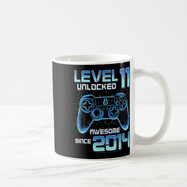 Level 11 Unlocked Video Game Party 11th Birthday G Kaffeetasse (Rechts)
