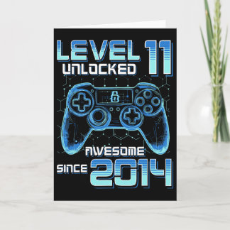 Level 11 Unlocked Video Game Party 11th Birthday G Karte