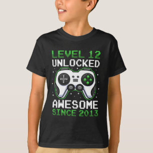 Level 12 freigeschaltet 12 Jahre alter Videospiele T-Shirt