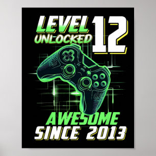 Level 12 freigeschaltet Awesome seit dem 12. Gebur Poster