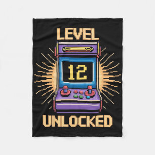 Level 12 freigeschaltet Geburtstag Gamer 12 Jahre Fleecedecke
