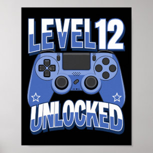 Level 12 freigeschaltet Lustiger Videospieler 12.  Poster