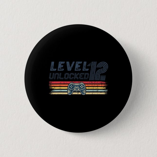 Level 12 freigeschaltet Videospiel 12. Geburtstag  Button (Vorderseite)