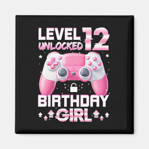 Level 12 freigeschaltet Videospieler 12 Jahre alt Magnet