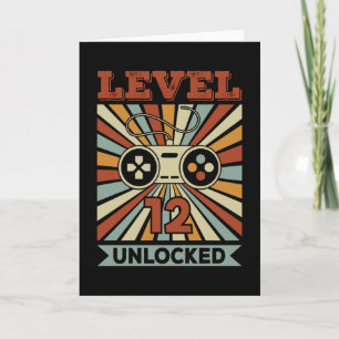 Level 12 freigeschaltet Videospieler Geburtstag Karte