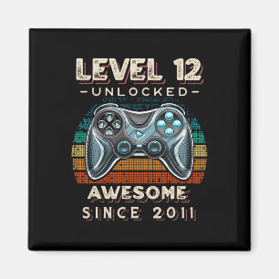 Level 12 Unlock Video Game 12. Geburtstag 12 Jahre Magnet