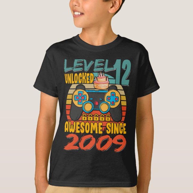Level 12 Unlock Video Gamer 12 Jahre alt T-Shirt (Vorderseite)