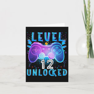 Level 12 Unlocked Video Game 12th Birthday Gamer B Karte