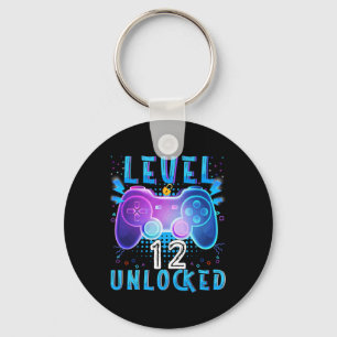 Level 12 Unlocked Video Game 12th Birthday Gamer B Schlüsselanhänger