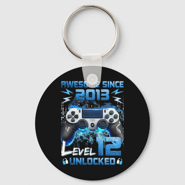 Level 12 Unlocked Video Gamer 12 Years Old 12 Birt Schlüsselanhänger (Vorderseite)