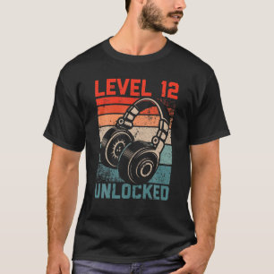 Level 12 Unlocks Videospiel Liebhaber 12 Geburtsta T-Shirt