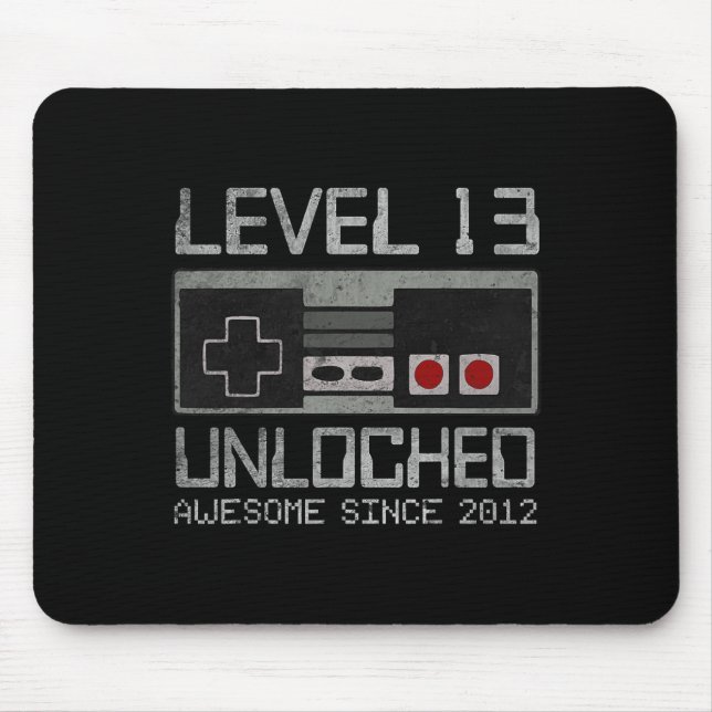 Level 13 freigeschaltet 13. Geburtstag 13-jähriges Mousepad (Vorne)