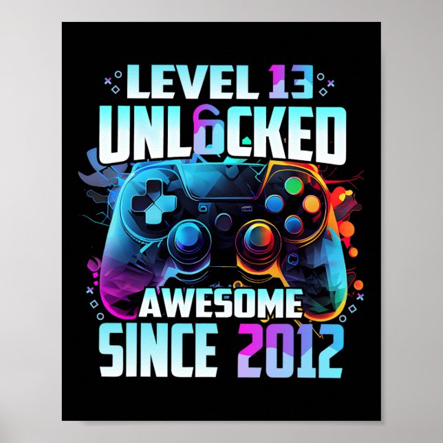 Level 13 freigeschaltet Großartig Seit 2012 13. Ge Poster (Vorne)