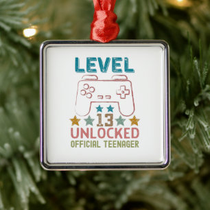 Level 13 freigeschaltet offizieller Teenager-Gamer Ornament Aus Metall